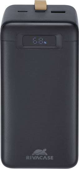 Rivacase VA1084 Power Bank 40000mAh 65W mit USB-A Ausgangsanschlüsse und 2 USB-C Ausgangsanschlüsse Power Delivery / Schnellladung Schwarz