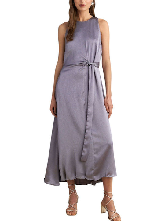 Sommer Midi Damenkleid Für Hochzeit - Taufe Satin Silber