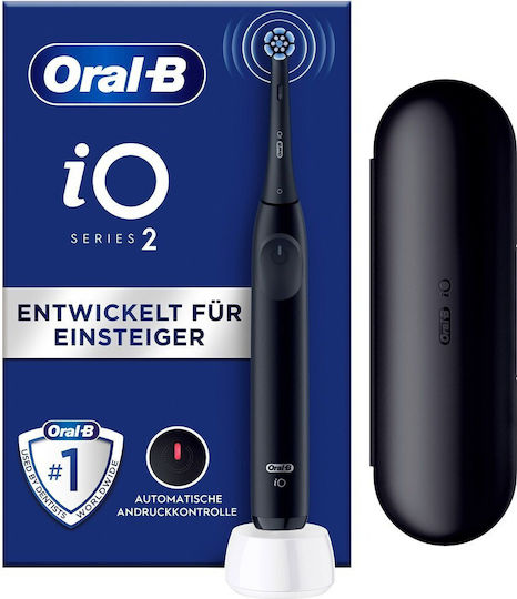 Oral-B iO Series 2 Periuță de dinți electrică cu Senzor de Presiune și Husă de Călătorie Neagră