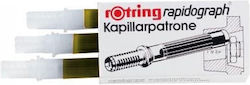 Rotring 3 Ersatz- und Füllfederhaltertinten für Rapidograph Gelbe