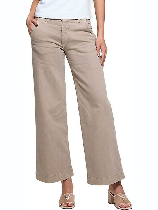 Guess Γυναικείο Jean Παντελόνι Μπεζ