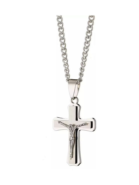 Oxzen Men's Cross from Steel with Chain