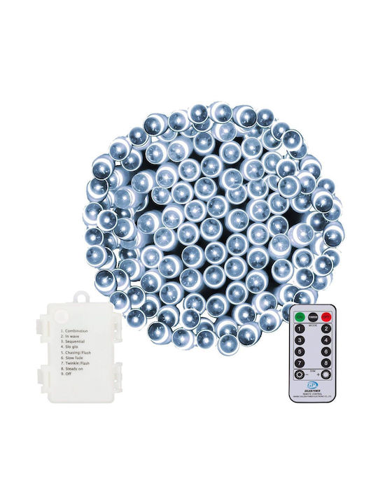 Outdoor Garden Lighting Installation 9 Meters 120 Leds Battery-operated White Outdoor Garden Lighting Installation 9 Meters 120 Leds Battery-operated White