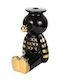 Zen Collection Candle Holder Ceramic in Black Color 12x21x18cm 1pcs