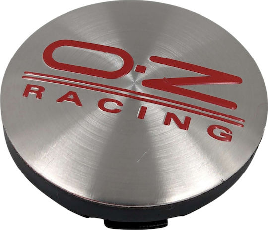 Oz-Racing Radnabenkappe Rot-Silber 56mm 1 Stück