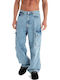 258 Men's Jeans Pants with Loose Baggy Fit Light Aged Denim