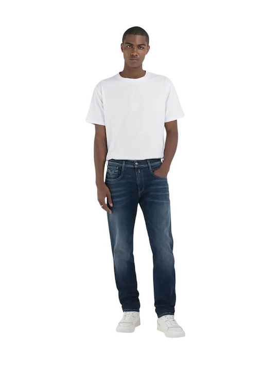 Anbass Men's Jeans Pants with Slim Fit Dark Blue