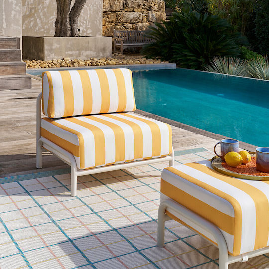 Outdoor Armchair Metallic Metal with Cushion 83x75x55cm