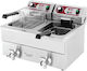 e-exoplismos Elektrische Fritteuse Doppel Kapazität 2x8lt