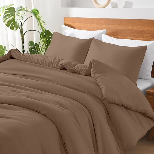 Lino Home Basico Kissenbezug mit Umschlagumschlag Mocca 50x70cm.