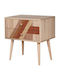 City Two Flow Bedside Table Wooden Multicolour 60x40x61cm