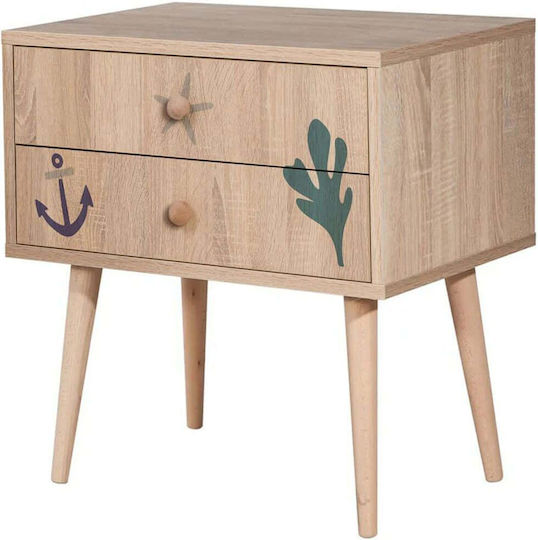 Children's Bedside Table City Two Marin Wooden Multicolour 60x40x61cm