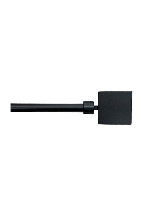 SpitiBazaar Extendable Metallic Curtain Pole Single Φ19mm 160-160cm Black