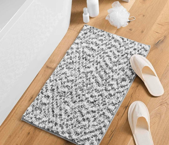 Atmosphera Badematte Mikrofaser Rechteckig 1802083 White Grey 45x75cm