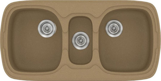 Sanitec Classic 303 Ένθετος Νεροχύτης από Συνθετικό Γρανίτη Μ96xΠ51cm Granite Coffee