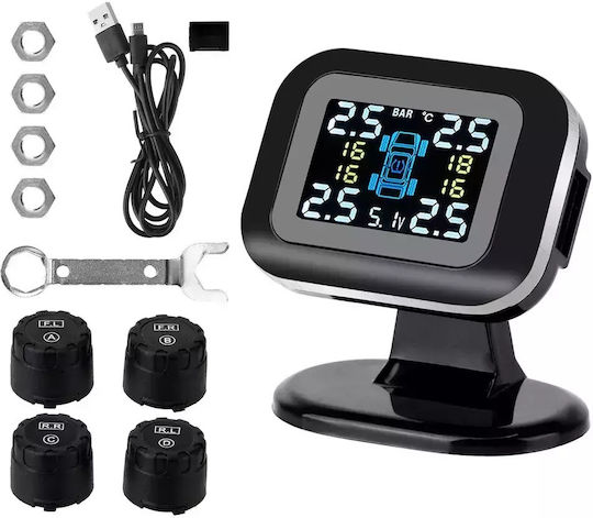 Wireless TPMS USB LCD Display – Car Tire Pressure Monitoring System AIF120