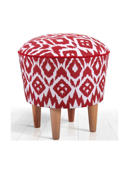 Hocker Für das Wohnzimmer Gepolstert mit Stoff Red-white
