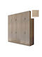 Fünf Türen Kleiderschrank mit Aufsatz Latte 252x60x233cm