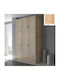 Triple Door Wardrobe with Loft Honey 152x60x233cm