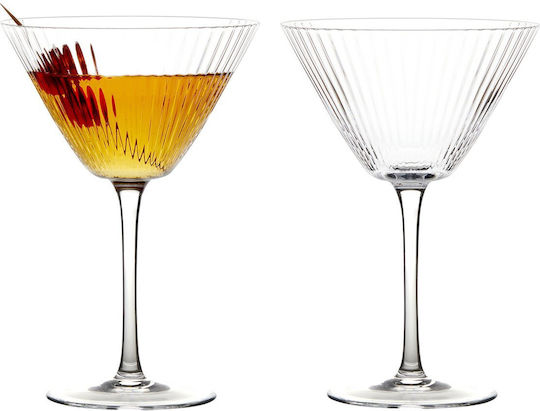 Design Is This Σετ Ποτήρια Κοκτέιλ / Ουίσκι / Martini Κολωνάτα Γυάλινα 2τμχ