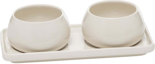 Atmosphera Nora Dessert Tower Stand 2 Slots White Diameter 6.5xHeight 6.5cm Pieces 2