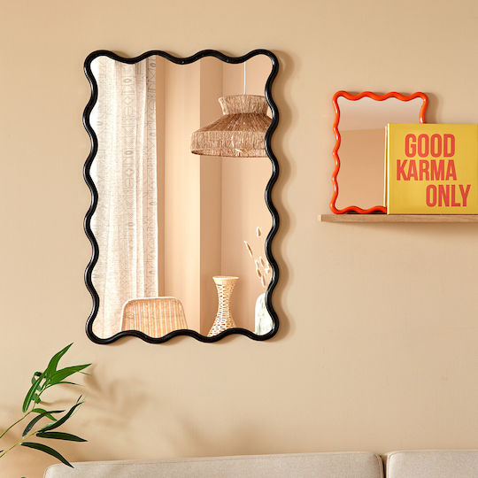 Atmosphera Wavy Като Огледало за Стена с Черен Пластмаса Рамка 59x89см 1бр