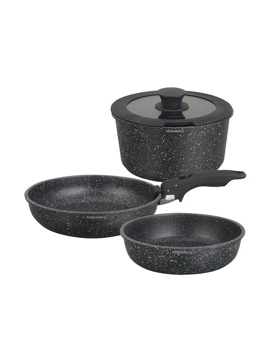 Klausberg Set de vase de gătit din aluminiu Black cu strat antiaderent 5buc