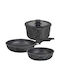 Klausberg Set de vase de gătit din aluminiu Black cu strat antiaderent 5buc