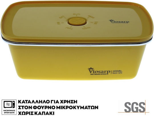Viosarp Inox Lunch Box Yellow 1600ml