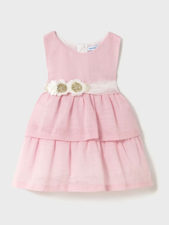 Mayoral Children's Dress Sleeveless Linen Pink