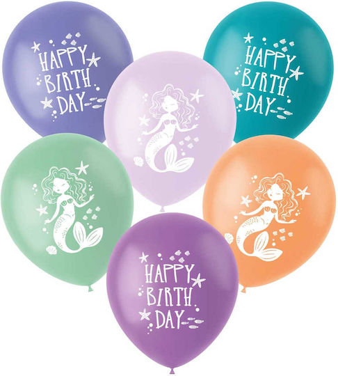 Set of 6 Balloons Latex 33cm (Μiscellaneous colours)