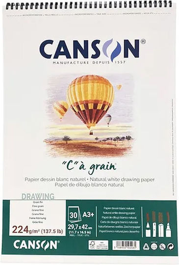 Canson Spiral Sketch Pad Ca Grain A3+ 224gsm 30 Sheets