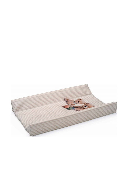 Cam Harte Wickelauflage aus Beigem Stoff 49x80cm