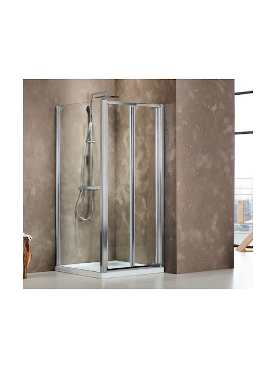Devon Primus Plus Bi-fold 2 Разделител на верандата Душ с Сгъваем Врата 100x195см Chrome