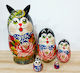 Matryoshka Cat Doll 5-piece 10 cm