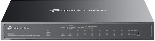 TP-LINK Omada ES210GMP Managed L2 PoE+ Switch with 8 Gigabit (1Gbps) Ethernet Ports and 1 SFP Port