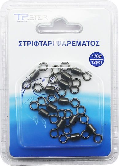 Tpster Fishing Swivels 1/0# 21mm 12pcs 37554