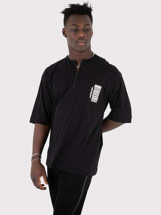 Stefan Fashion Kurzarm Herrenbluse Schwarz
