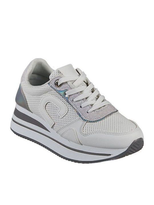 Damen Flatforms Sneakers Weiß