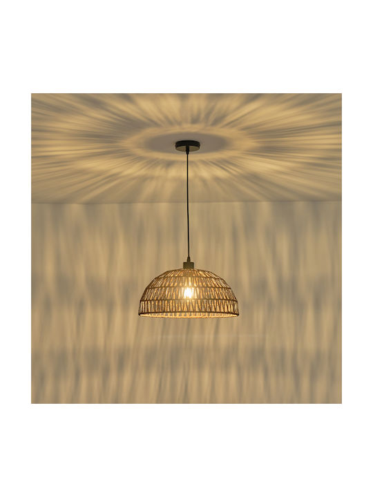 Eurolamp Vento Κρεμαστό Φωτιστικό Καφέ με Ντουί E27 39x127εκ.
