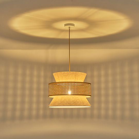 Eurolamp Isla Lustră Suspendată Bej 40x131cm. Eurolamp Isla Lustră Suspendată Bej 40x131cm.