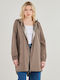 Women's Long Parka Jacket Double Sided for Spring or Autumn Metallic