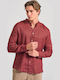 Long-sleeved Linen Shirt Burgundy