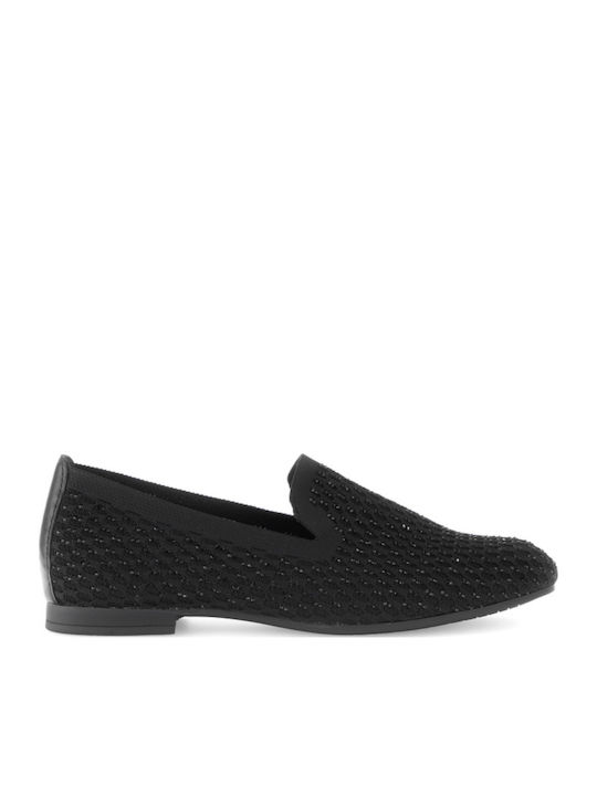 Leder Damen Loafers in Schwarz Farbe