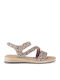 Leather Women's Flat Sandals Anatomic in Brown Color