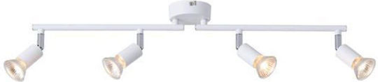 Eurolamp Vorras Spot with 4 Lights and with Socket GU10 in White Color