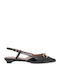 Patent Leather Black Low Heels with Strap