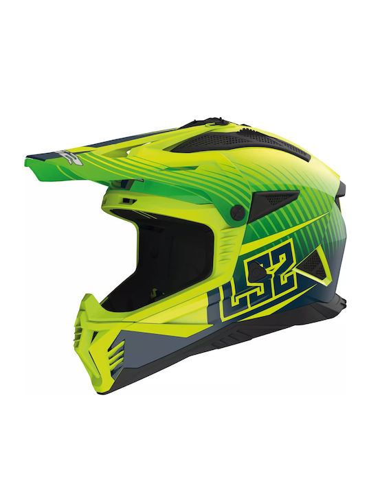 LS2 Fast II MX708 Duck Matt Fluo Green Κράνος Μηχανής Motocross ECE 22.06 1450gr