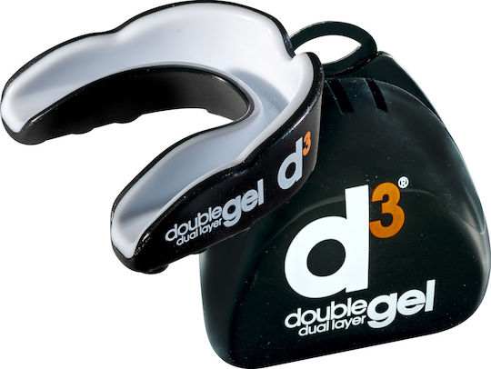 D3 Double Dual Layer Gel Mouthguard Μασελάκι Προστασίας Αθλητών 12+ Years Old White Black