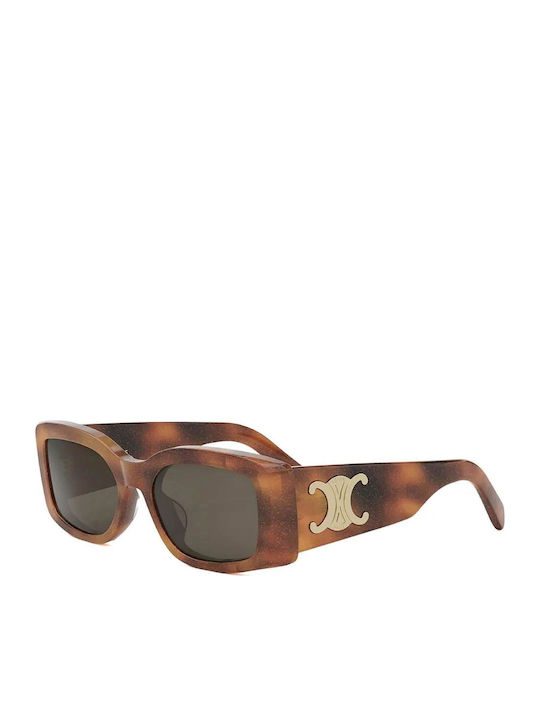 Celine Triomphe Women's Sunglasses with Brown Tartaruga Plastic Frame and Brown Lens cl40282u-maxi-triomphe53E